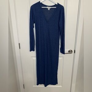 Motherhood Navy Long-Sleeve V-Neck Maxi Dress